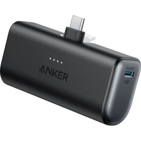 Anker - Nano Power Bank with Built-in Foldable USB-C Connector - Black